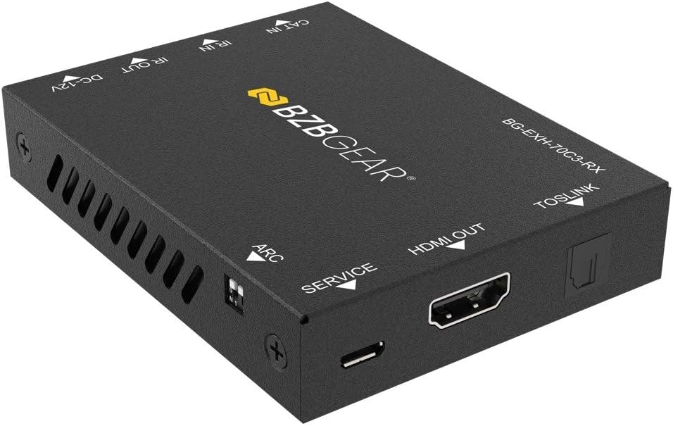 BZBGEAR 4K UHD HDMI Extender with Bi-Directional IR/PoC/ARC and Audio De-embedding up to 230ft - BG-EXH-70C3