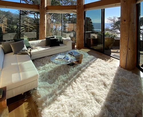 Stylish Ultra Plush 7x10 Greek Flokati Rug. Long 4” Organic