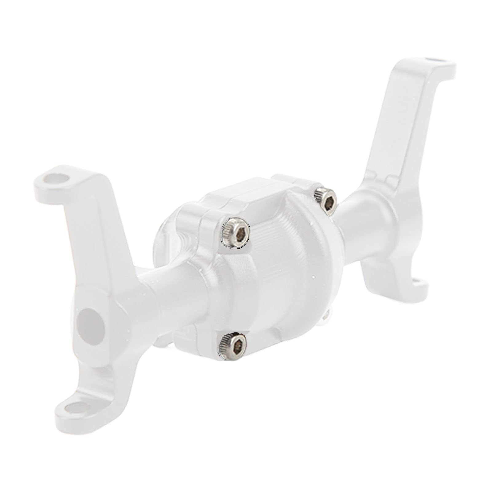Carcasa del eje delantero CNC Tratamiento de anodizado de aleación de aluminio Proceso CNC de precisión Carcasa del eje delantero para coche FMS FCX24 1/24 RC Pieza de (Silver)