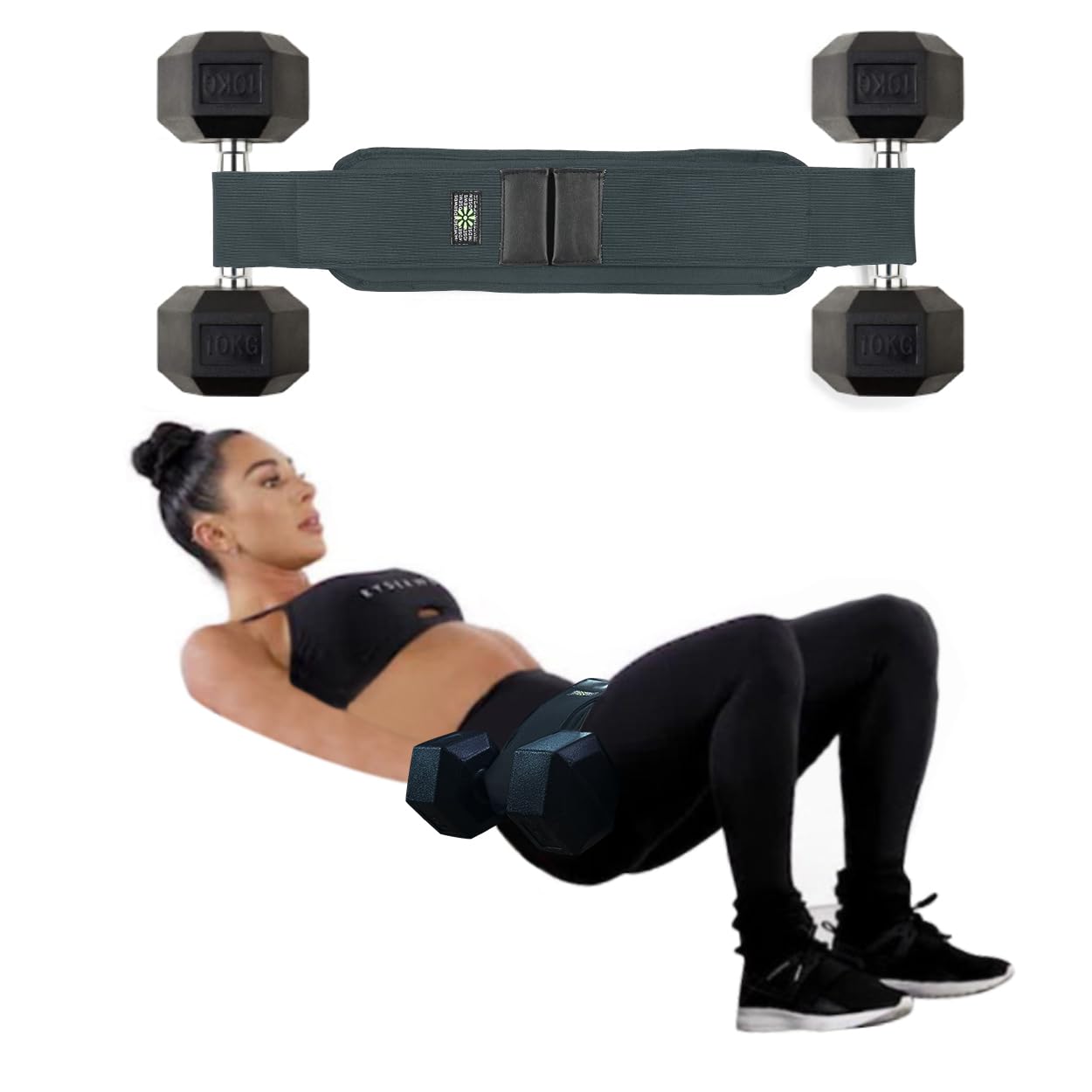 Hip Thrust Belt by SEWD - Use Any Weight to do Lunges, Glute Bridges, Dips and Booty Workouts – Easy to Set Up with Dumbbells for At Home Hip Thrust