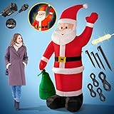 IN- / OUTDOOR GEEIGNET: Der Stoff des weihnachtlichen Weihnachtsmanns eignet sich sowohl für den Innen- als auch für den Außenbereich, da das Material (190t Polyester Tuch) wasserabweisend und UV beständig ist.