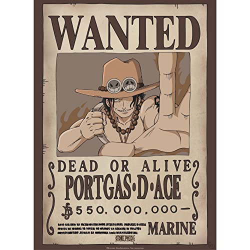 ABYSTYLE Póster One Piece Wanted Ace - 38x52cm