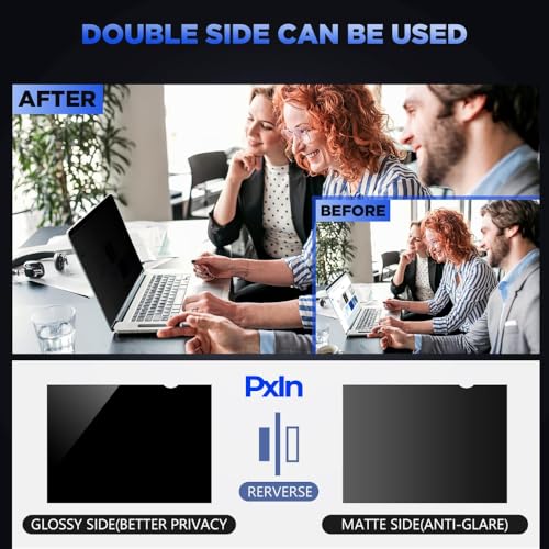 Image of Pxin 15.3 Inch (16:10) Laptop Privacy Screen | Touch Sensitive | Adv. StealthView | Laptop Ultra Privacy | Anti UV |Anti-Glare | Blue Light Block