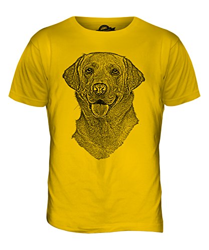 Candymix - Labrador Retriever Dog Sketch - Mens T Shirt Top T-Shirt, Size Medium, Colour Deep Yellow