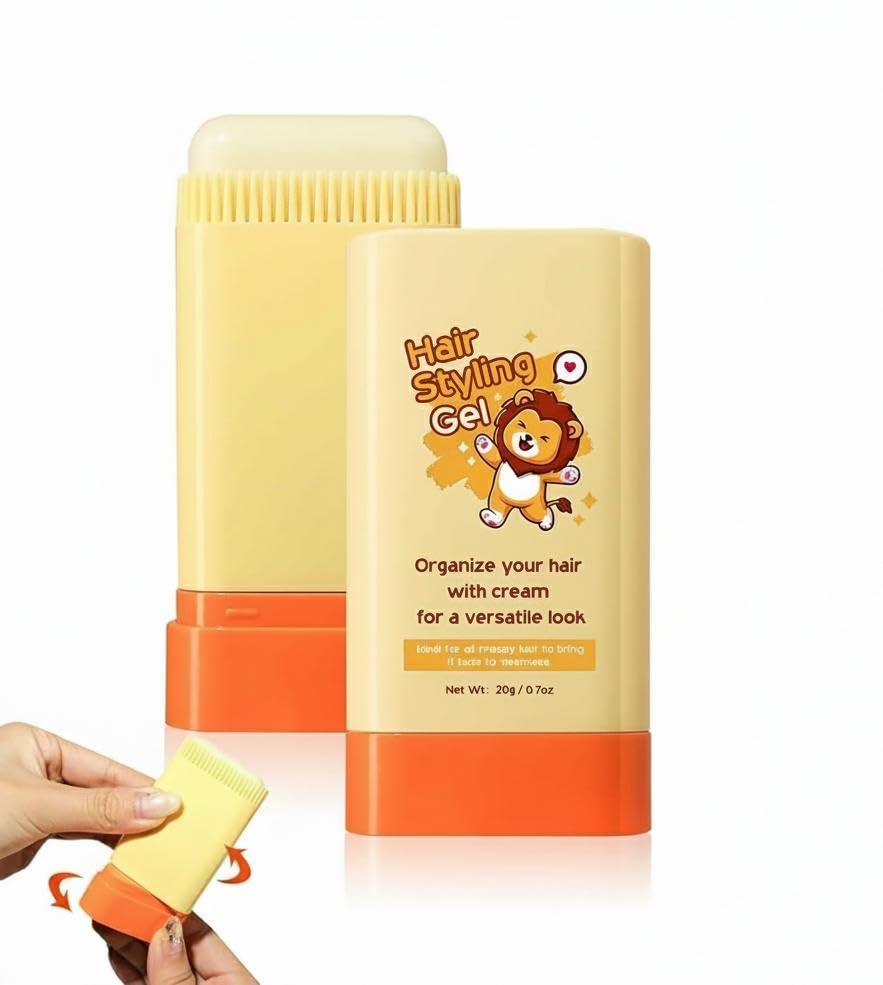 NALACAL Hair Styling Gel for Kids, Children's Hair Wax Stick - Built-in Comb 2-in-1 Hair Finishing Stick, Natural Ingredients Refreshing and Non-Greasy, Easy to Styling, 0.71oz
