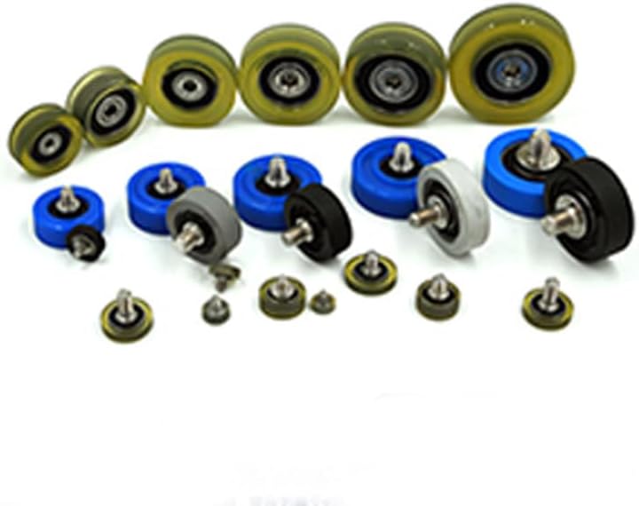 Generic 2pcs M6*8mm thread rod 24mm*7mm polyurethane scroll wheel doors and windows pulley bearing guide wheels ring black color