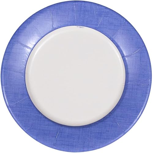 Caspari Platos de papel de lino para ensalada y postre en azul II, 8 por paquete Caspari Platos de papel de lino para ensalada y postre en azul II, 8 por paquete