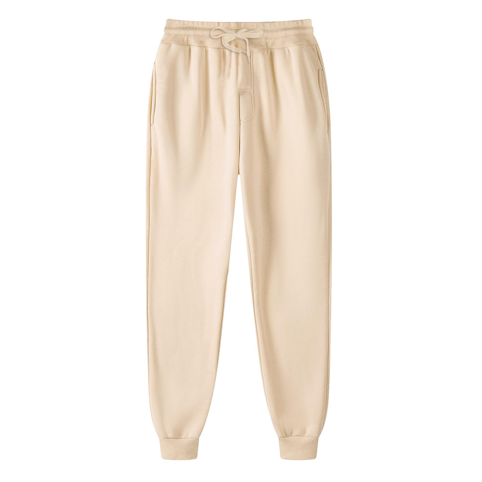 Womens Joggers Casual Jogging Bottoms Sweatpants Plain Drawstring Elastic Waist Petite Ladies Tracksuit Bottoms Running Gym Workout Yoga Sports Sweat Pants Trousers UK Beige XXXL