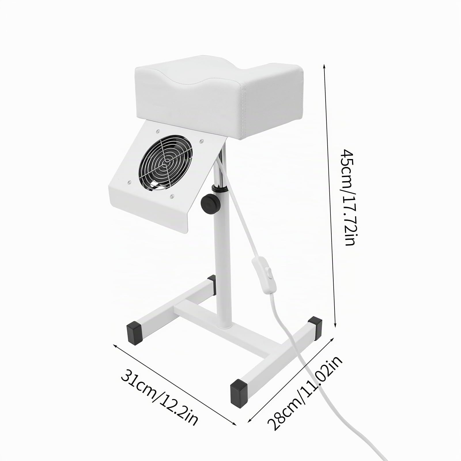 Panca per unghie con aspirapolvere, pedicure sgabello sedia, salone di bellezza poggiapiedi con aspirapolvere, poggiapiedi manicure per saloni, spa commerciali (bianco)