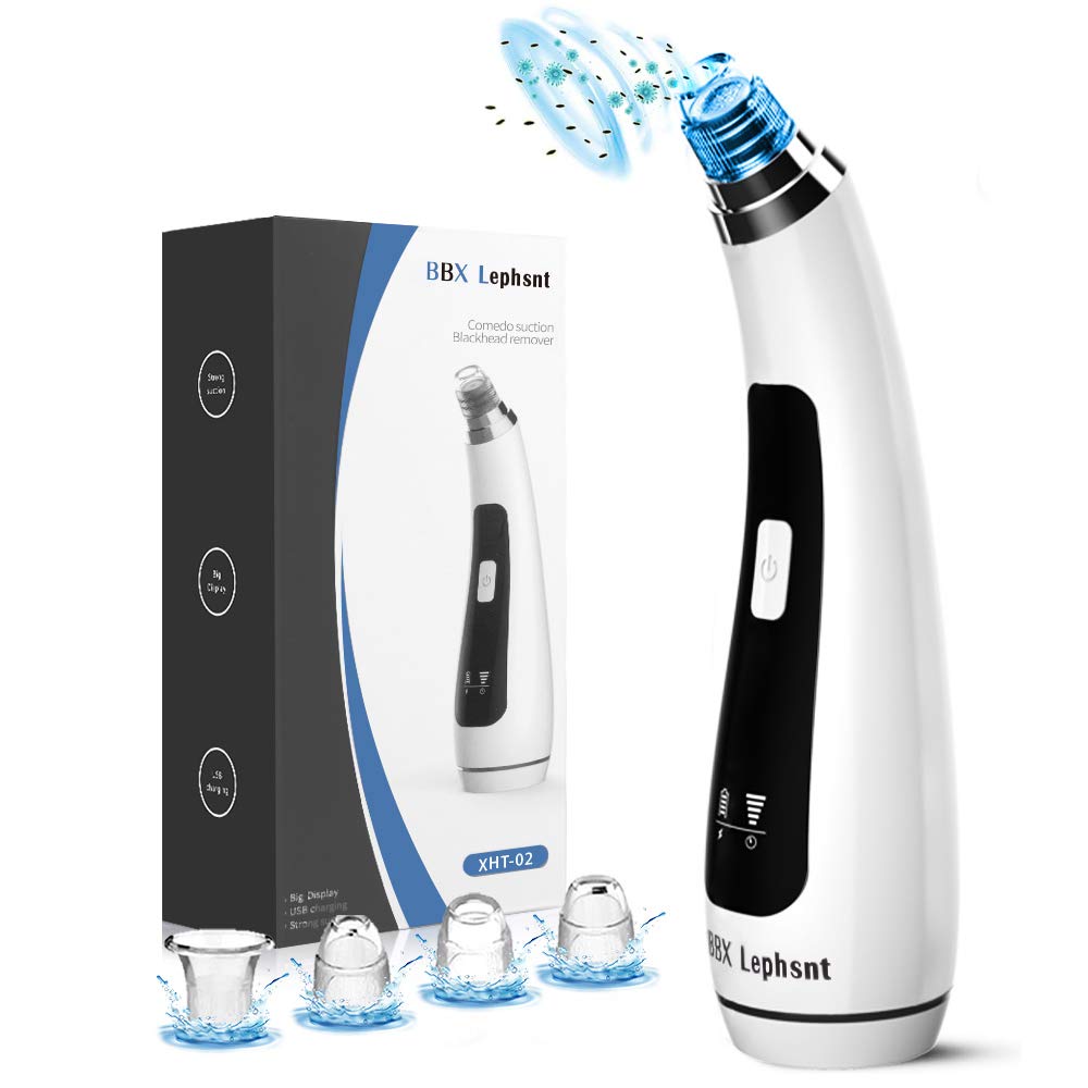 Blackhead Remover Pore Vacuum, BBX Lephsnt 2020 Upgraded Rechargeable Pore Cleaner Kit with 5 Modes & 4 Probes, Blackhead Removal Tool with Washable Dirt-Resistant Net