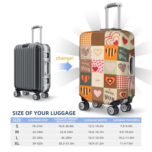 Cute Valentine'S Day Love Pattern Luggage Protector,Scratch Travel Suitcase Cover Suitcase Fits 18-32 Inch Luggage2