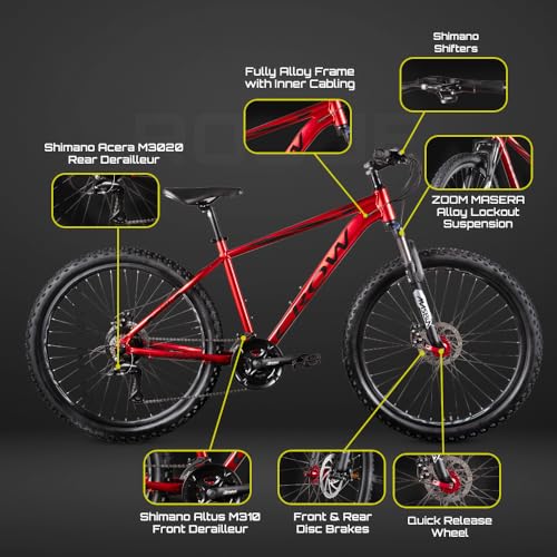 Image of CROW - Rogue PRO | 27.5T MTB 21 Gear Cycle for Boys & Adults | 27.5 Inch Bicycle for Men (Mountain Bike) Gear Cycle 21 Speed with Disc Brake & Zoom Lockout Suspension | 15+ Years | 5.4FT+