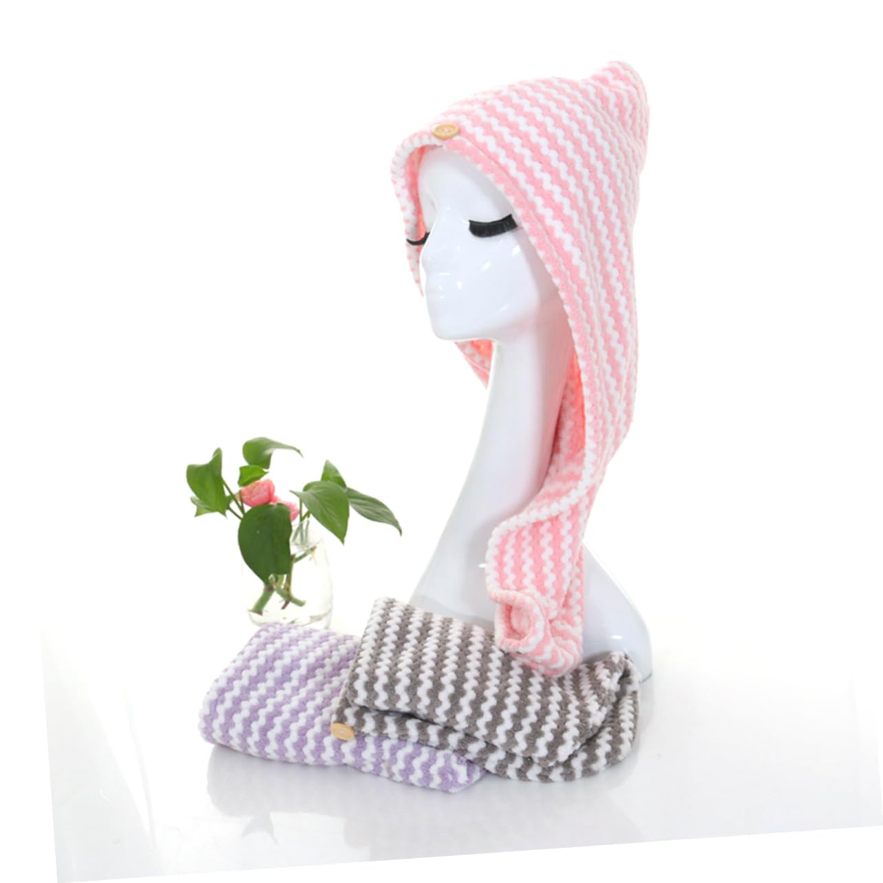 Didiseaon Super Absorbent Hair Cap Towel Set Fast Drying for Kids Adults Natural Hair Drying