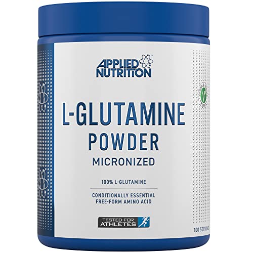 Applied Nutrition L Glutamine Powder - Amino Acid Muscle Strength & Recovery Boosts Immune System Unflavoured (500g - 100 Servings)