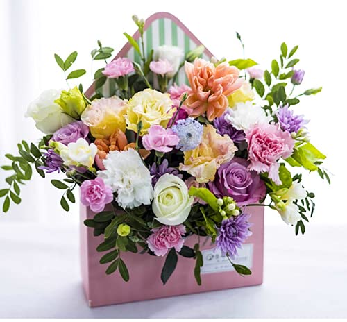 Rikyo 5 Pcs Bouquet Flower Gift Box,Folding Flower Storage Box,Waterproof Envelop Paper Boxes, for Wedding Engagement Valentines Day Birthday Graduation Party Decor(Black/White) - Image 6