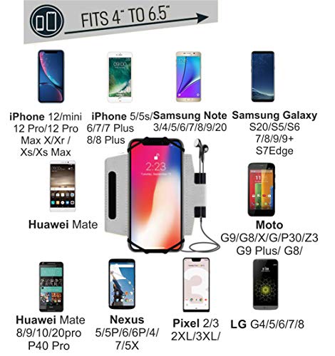 360° Rotatable Sports Running Armband For Iphone Xr, Xs Max, 8, 8 Plus, 7, 6, Samsung Galaxy A8, S9, S8, S6 Edge, Note, Lg; Cell Phone Arm Holder For Men & Women With Free Extender Strap (Reflective) #TOP2