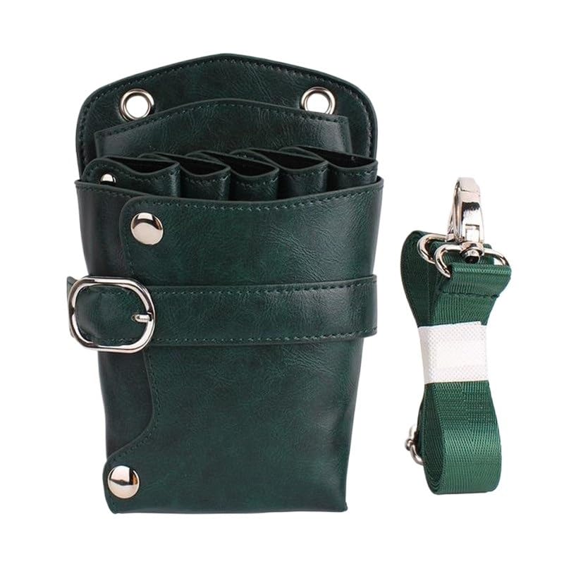 Sac pour matériel de coiffure Étui en cuir PU for ciseaux à cheveux, pochette for coiffeur, rivets, ceinture d'épaule, sac de barbier
