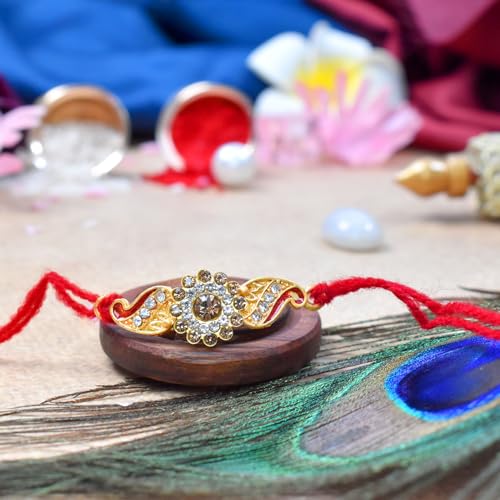 Image of DeoDap Multicolour 2 Rakhi Combo Gift for Brother with Chocolate, Tilak Set, Silver Pooja Coin & Greeting Card for Raksha Bandhan Festival