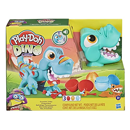 Nerf Play-Doh – Pate A Modeler – Dino Crew, Croque Dino, Jouet pour Enfants avec bruits rigolos de Dinosaure, 3 Oeufs Play-Doh de 70 g