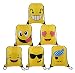 BeeGreen Emoji Party Supplies Favors Bags Drawstring Backpacks for Kids Teens Boys and Girls Birthday Goody Gift 6 Pack (Yellow)