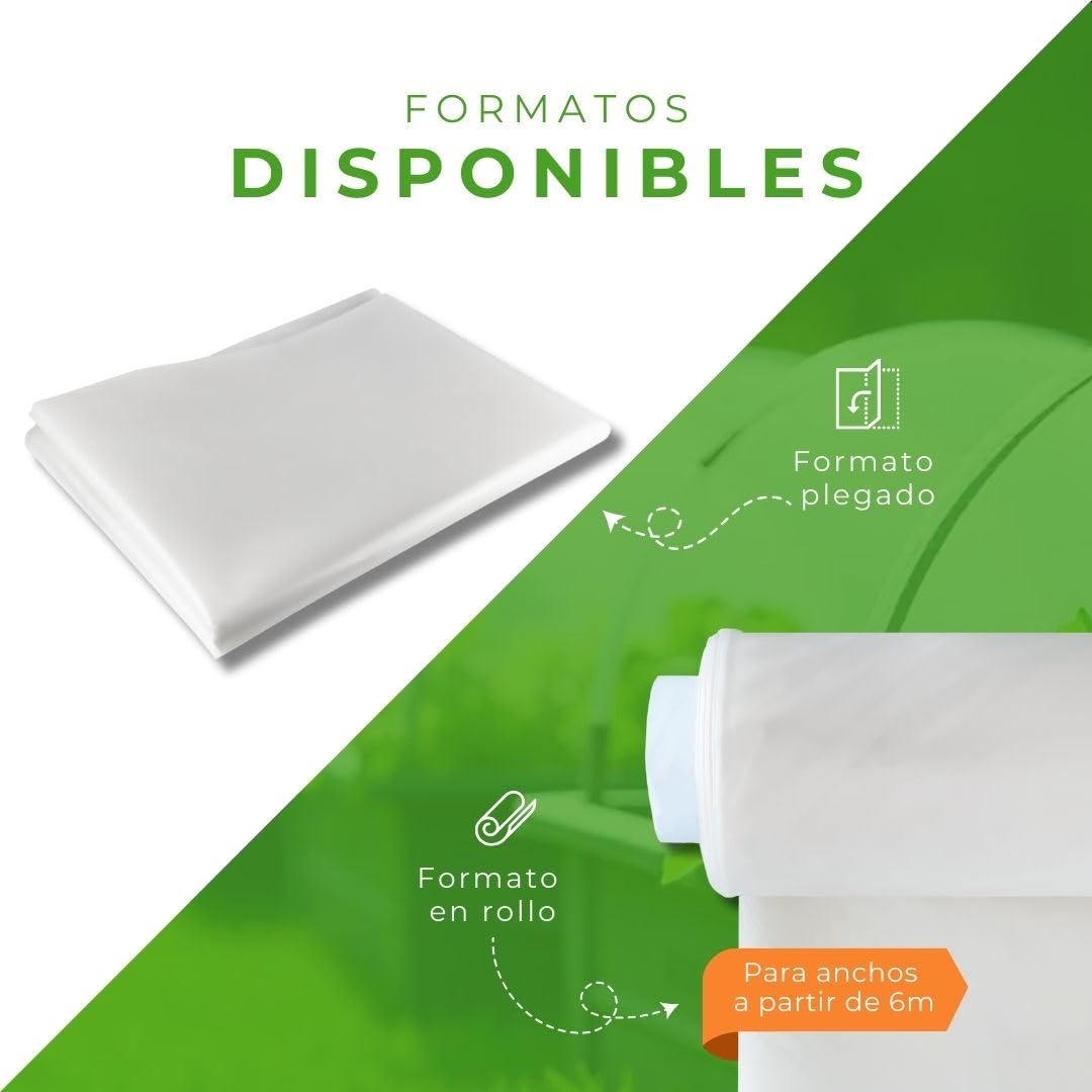 Plástico Invernadero traslúcido agrícola 800 galgas 200 micras. Plástico Especial Agricultura y protección huertos Plantas Exterior Ideal para invernaderos huertas y Jardines (6X15)