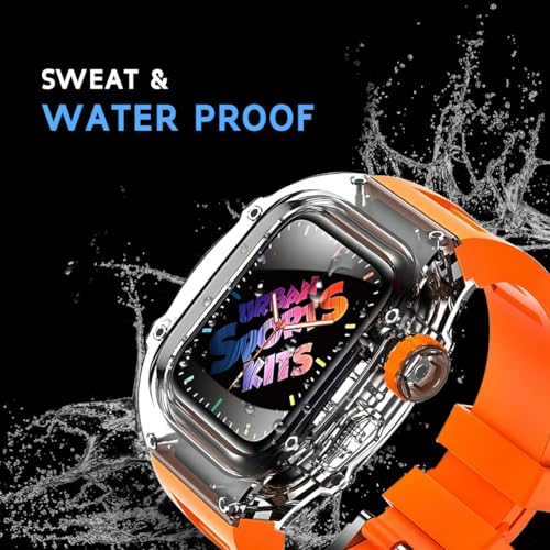 Image of PunnkFunnk Luxury Bluetooth Calling H9 Smartwatch 1.96 inch AMOLED Display, Rotating Crown IP67 Waterproof, 7 Days Battery Life, 100+ Sports Modes, & AI Voice Assistant(Orange)