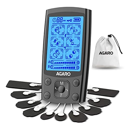 AGARO Dual Channel TENS Massager TM2421 24 Modes, 20 Intensity Levels, Rechargeable, Muscle/Nerve Stimulator for Pain Relief Therapy, Physiotherapy Machine, 10 Gel Pads, Period Pain, Pulse Massager
