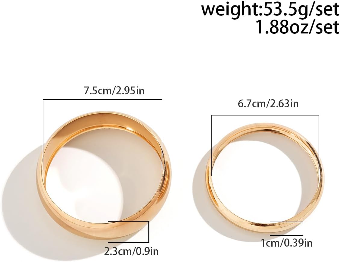 Chunky Gold Bangles for Women Minimalist Wide Wrist Cuff Bracelets Trendy Stackable Chunky Gold Bracelets Jewelry for Women - Image 8