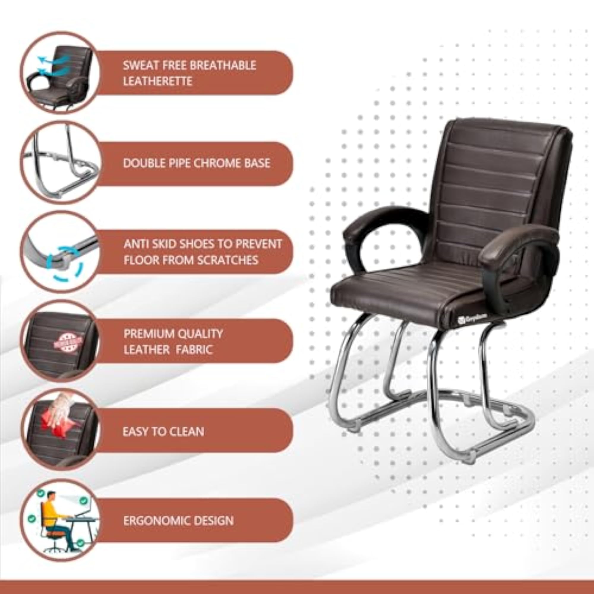 Executive Office Visitor Chair with Cushioned Seat Back