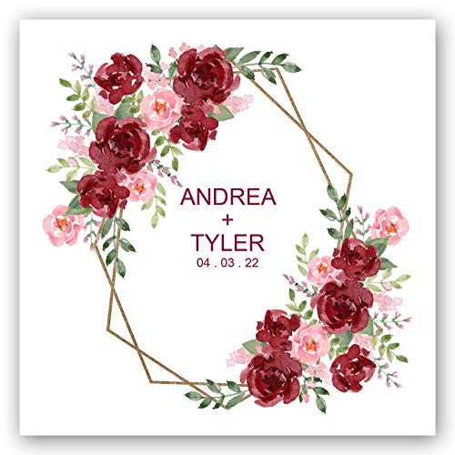 Vibrant Floral Personalized Luncheon Napkins / 100 Custom Printed White Uncoined Napkins / 6 1/2