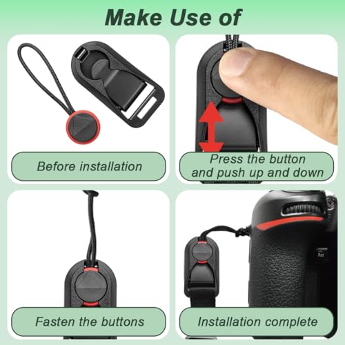 Image of ZORBES 6 Pcs Camera Quick Release Combo Buckle, Anchor Links for Camera Straps, Camera Strap Quick Release Clip Buckle for DSLR, Mirrorless Cameras