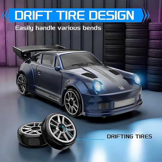 Image of Bestie toys 4WD Edition 1 /64 Scale Mini RC Drift Car, Toys for Age 8-14 Old Birthday Gifts, High Speed Racing Micro Small with Full Proportional RTR 2.4GHz Remote and 4 Cones