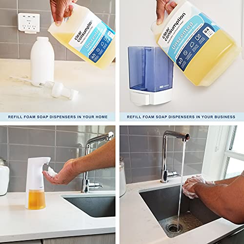 Clear Consumption All Natural Unscented/Fragrance Free Plant-Based Foaming Hand Soap Refill - Made Directly From Organic Vegetable Oils, 64 Oz (1/2 Gallon) #TOP2