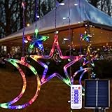 XINXIANLIAN 138 LED Ramadan Decorations Lights, Solar Moon Star Lights for Outdoor Waterproof, Solar Powered String Lights with 8 Modes, Ramadan Hanging Decor for Indoor, Home, Patio (Multi-Colored)