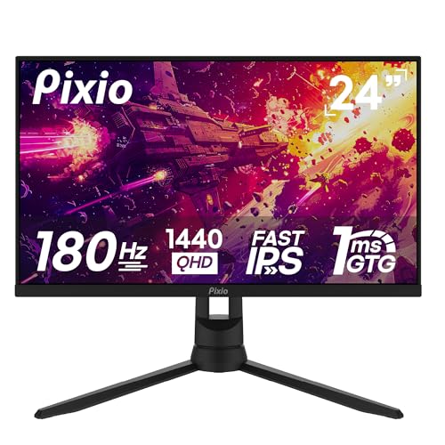 Pixio PX24Q PRO 24 inch 180Hz Refresh Rate QHD 1440p Resolution Fast IPS Panel 1ms GTG Response Time...