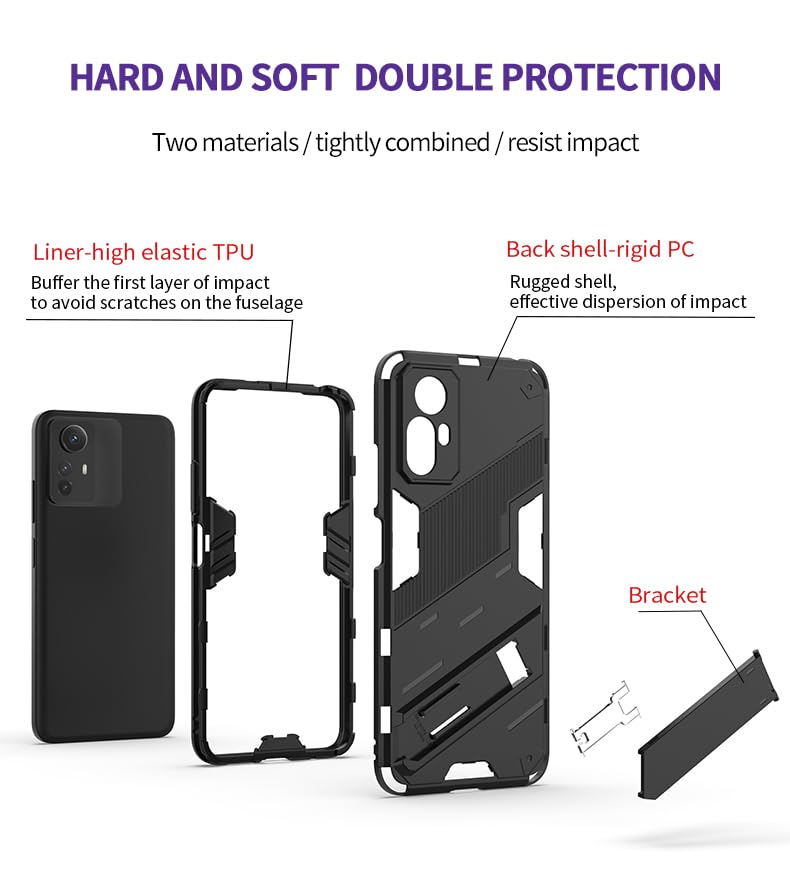 WOKEZ Fodral till Xiaomi Redmi Note 12S - 360° Skydd, Stöttålig Röd
