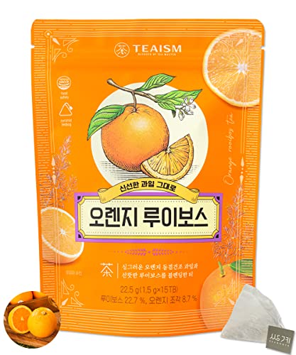 Ssanggye Orange Rooibos Blended Tea 1.5G X 15 Pyramid Tea Bags, Tangerine Peel/Black Tea/Natural Fruit Chips With Orange Flavors Refreshing Sweet And Soothing Tastes Contians Low Caffeine #TOP10