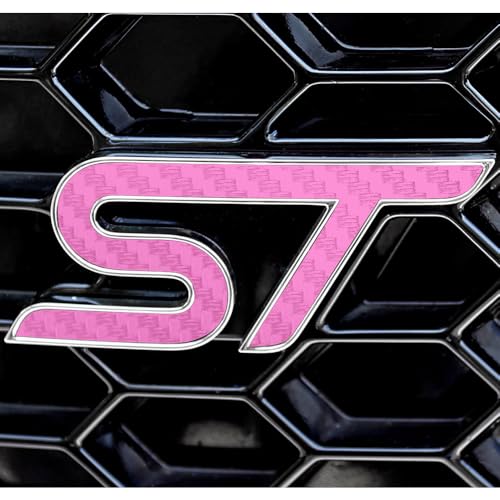Image of ST Emblem Insert Decals - Set of 2 - Compatible with and Fits Ford Edge ST 2019 & Newer (Pink)