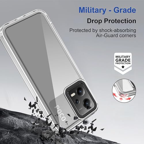 Image of Zapcase Back Case Cover for Poco X5 5G | Compatible for Poco X5 5G Back Cover | Case Cover with Camera Protection | (TPU + PC | Transparent)