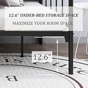 Metal Daybed Frame Twin Size with Steel Slats Platform Furniture,Black 51oXchtsiGL. SS280