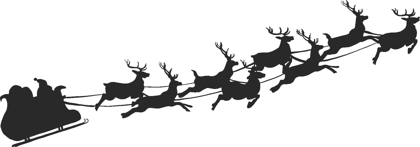 hBARSCISanta's Sleigh Vinyl Decal - 5 Inches - for Cars, Trucks, Windows, Laptops, Tablets - Outdoor-Grade 2.5mm Thick Vinyl - Matte Black