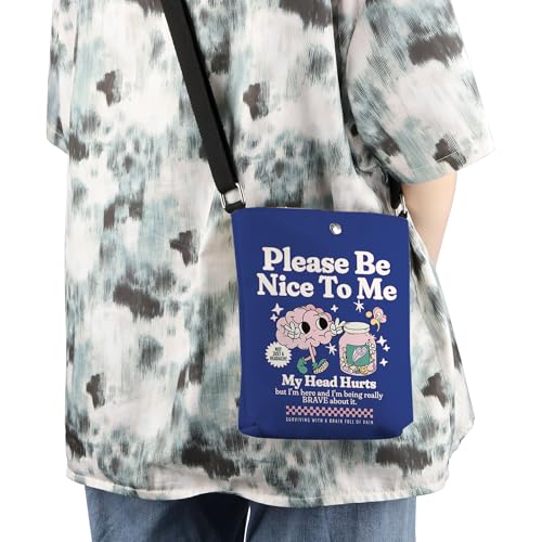 WCGXKO Migraine Survivor Gift Migraine Brain Inspired Crossbody Bag Chronic Illness Headache Survivor Gift3