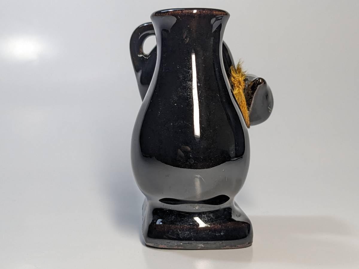 Amazon.co.jp: 古い 黒猫 花瓶 一輪挿し 陶器製《ペン立て黒ねこ
