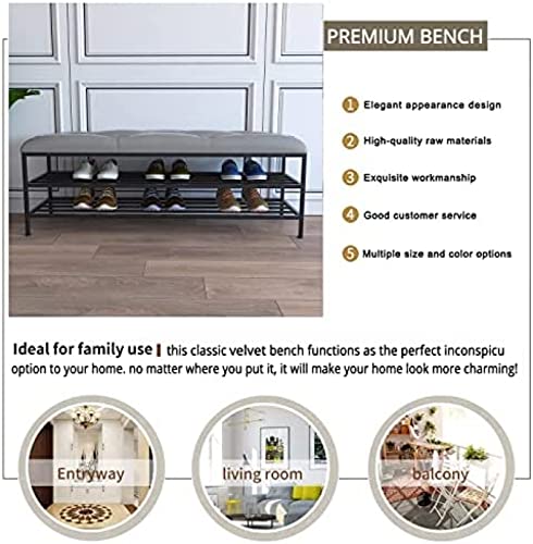 Banc d'entrée avec étagère à chaussures dorée meuble rangement moderne - 4