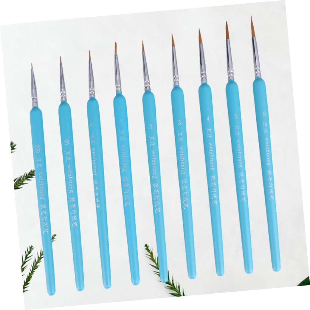 STOBOK Lot De 3 Pinceaux À Pointe Fine pour Peinture Et Dessin pour Débutants Et Professionnels Sky - 9 Pièces X 3