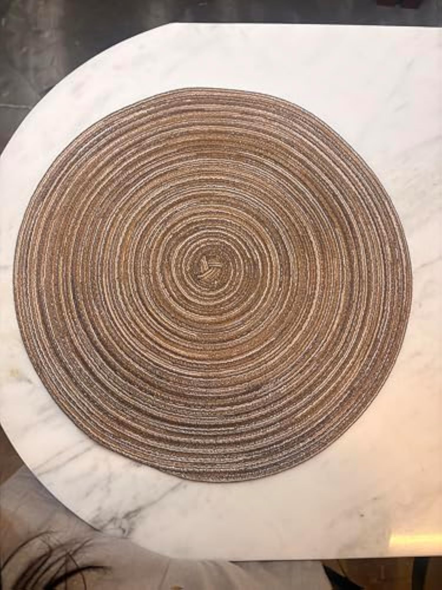 Round Braided Placemats, Brown, Boho Table Mats