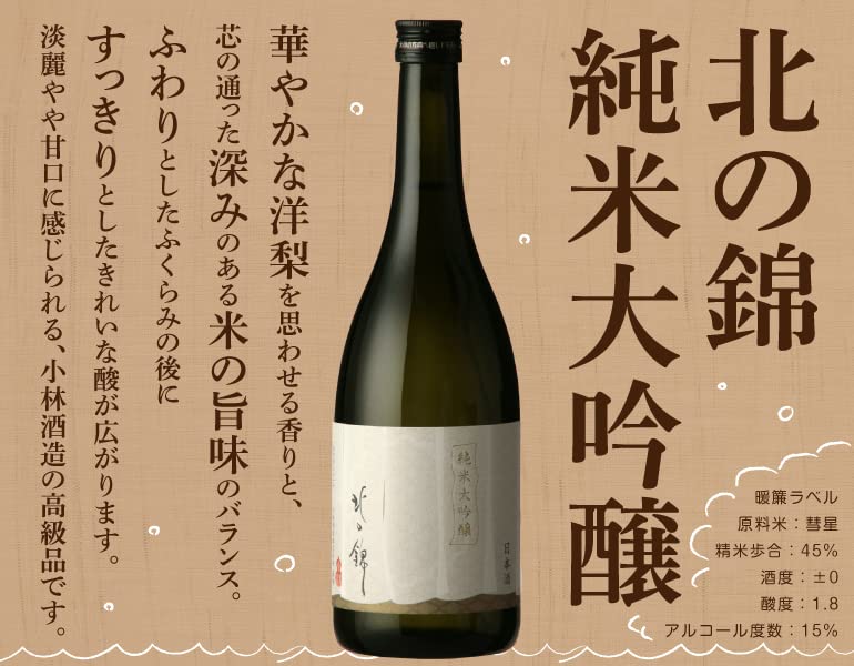 Amazon.co.jp: 小林酒造 清酒 北の錦 純米大吟醸 暖簾ラベル