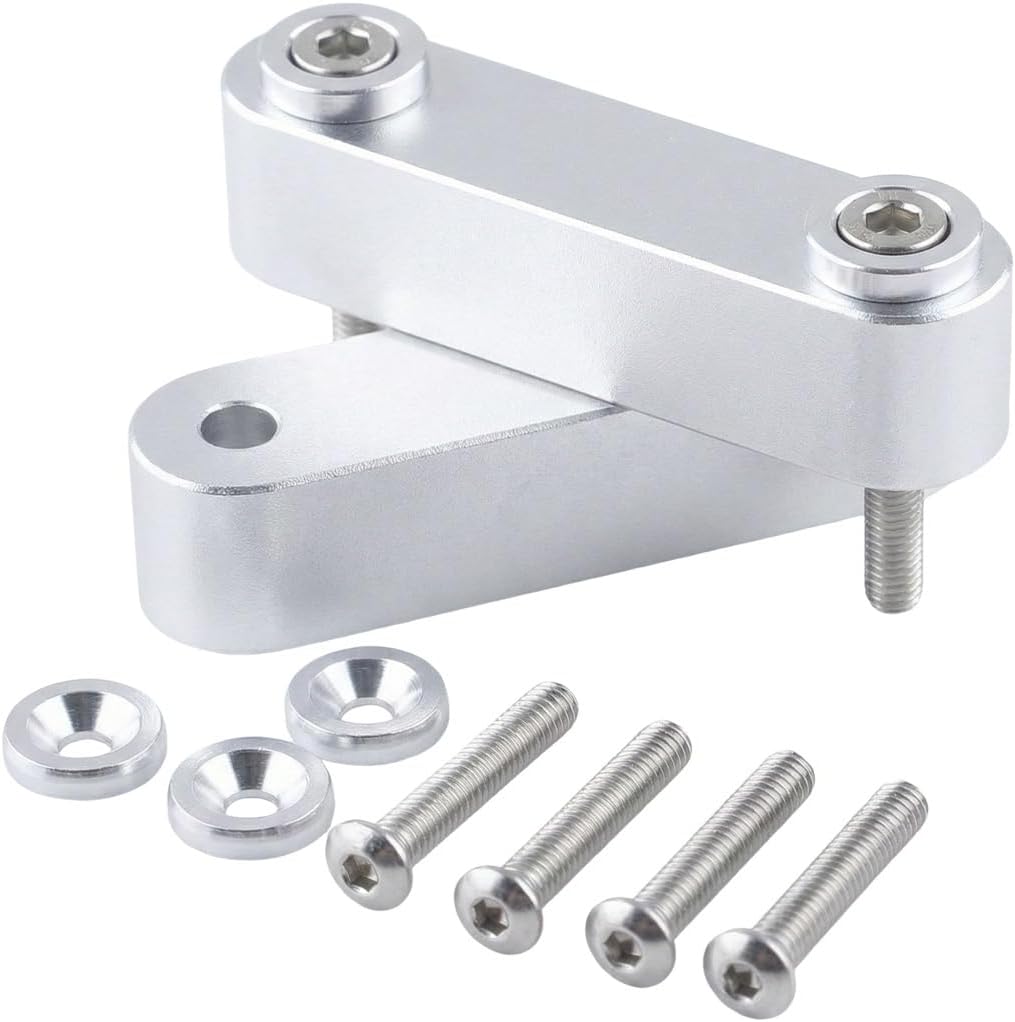 JDM Billet Aluminum Hood Spacer Riser Kit Anodized Blue 20mm (3/4") Heat Vent for Honda Civic CRX Integra Accord S2000 Engine Swap Decor (Silver)