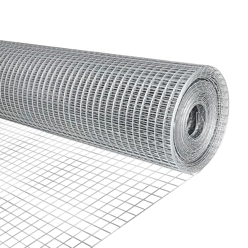 Hardware Cloth 1/4 inch Chicken Wire Fencing Double Hot-Dipped Galvanized After Welding Wire FenceDuty Rust Proof Fencing for Gardens Poultry Animal Netting Cage Screen (1/4inch 16in x 50ft)
