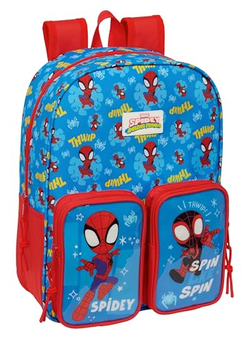 SPIDEY - Mochila Infantil, Adaptable a Carro, Fácil Limpieza, Ideal para Niños de Diferentes Edades, Cómoda y Versátil, Calidad y Resistencia, 26x11x34 cm